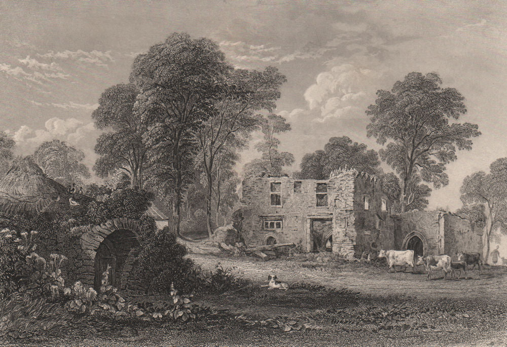 Balmerino Abbey, Fife, Scotland. STEWART 1868 old antique print picture